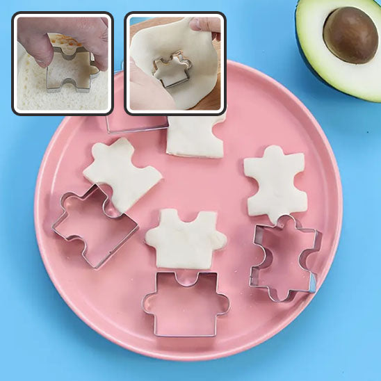 Emporte-pièces Puzzle 3D en Acier Inoxydable – Lot de 4 | Découpe Toast, Biscuit, Fondant, Gâteau