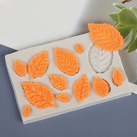 Moules en silicone décorations saisonnières feuilles oranges vifs