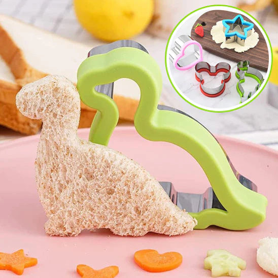 it emporte-pièces inox animaux et dinosaures pour sandwich et pâtisserie