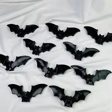 Lot de 10 Emporte pièce Halloween  de chauves-souris décorées de couleur noir