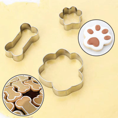 Emporte pièce PawTreats 1 patte et lot de biscuits décorés