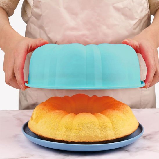 Moule à gâteau en silicone de couleur bleu aqua