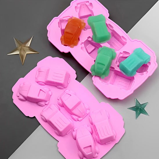 2 Moule à gâteau en silicone de couleur rose