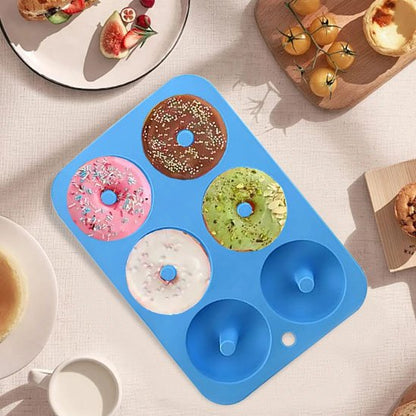 Moule à gateau en silicone bleu pour donuts 