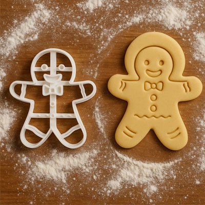 Emporte pièce Noël avec biscuit sur table 