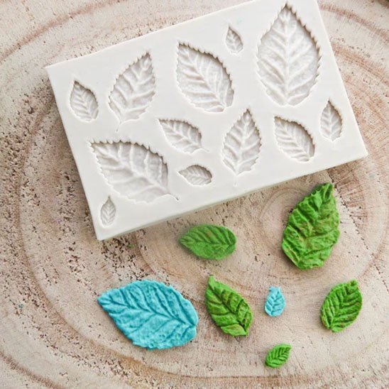 Moules en silicone décorations saisonnières feuilles vertes et bleus