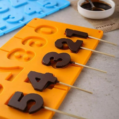 Moule Number Cake Premium orange avec chiffres au chocolat de 1 à 5