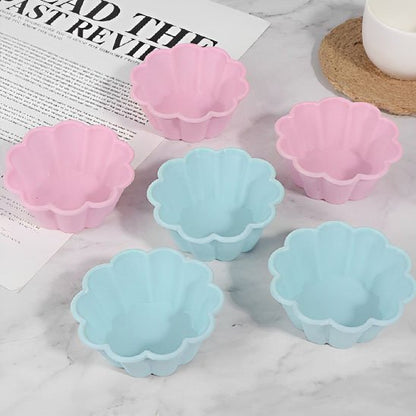 5 Moule à muffin Floral pastel vert et rose 