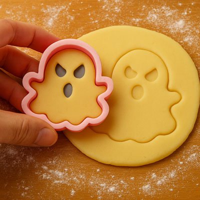 Emporte pièce Halloween rose avec découpe dans la pâte